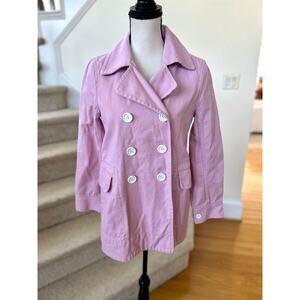 J.Crew Pink Cotton Canvas Double Breasted Pea Coat Work Barn Jacket